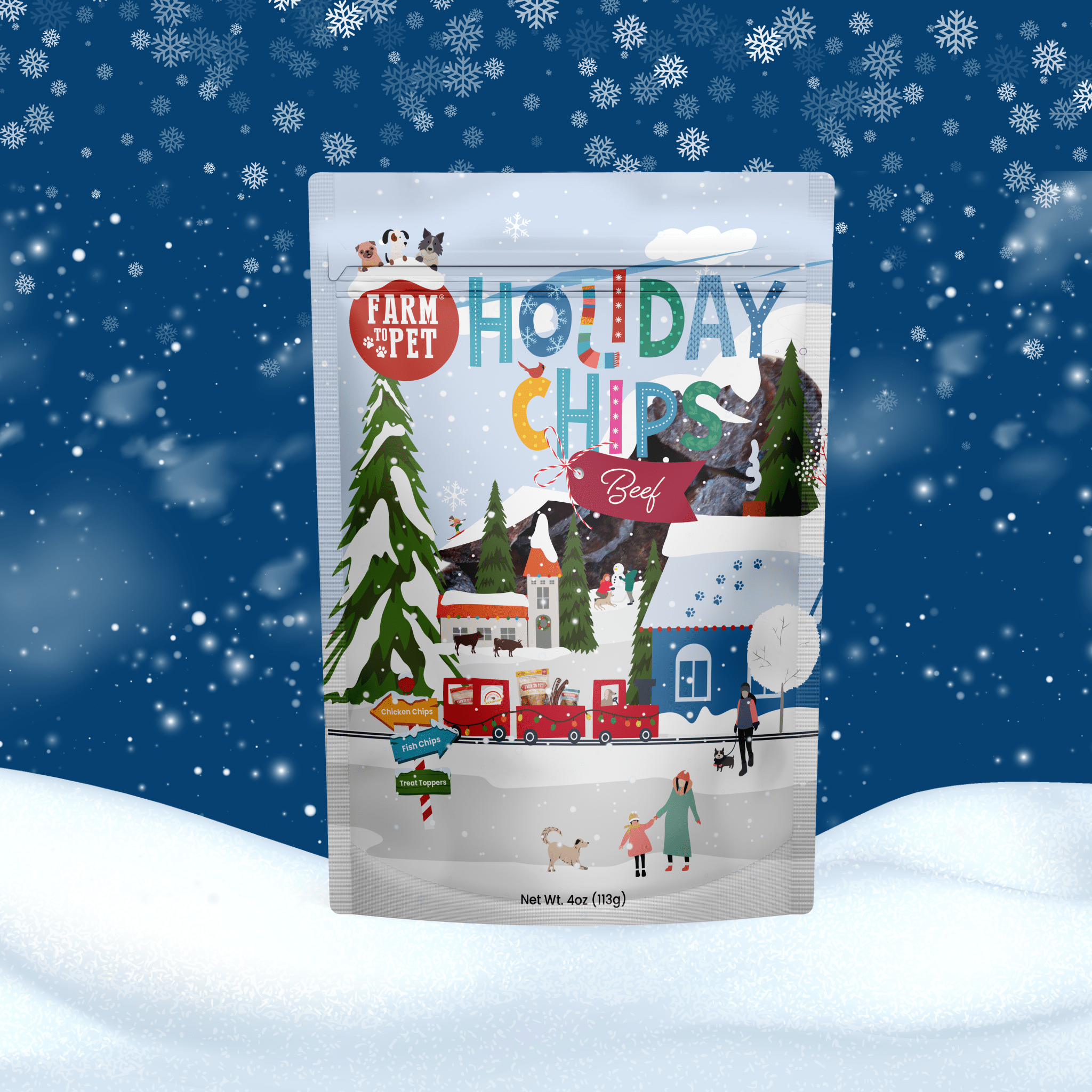 Holiday Chips Dog Treats - Beef & Fish 4oz