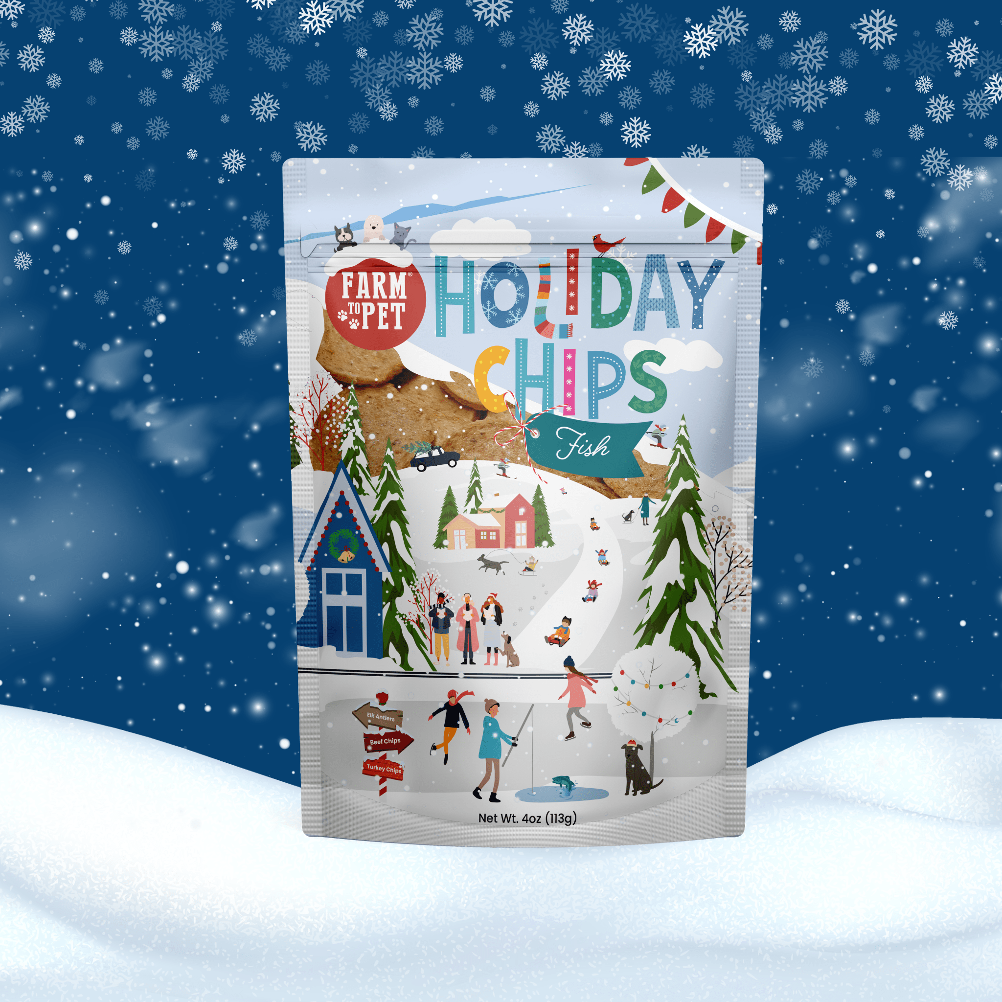 Holiday Chips Dog Treats - Beef & Fish 4oz
