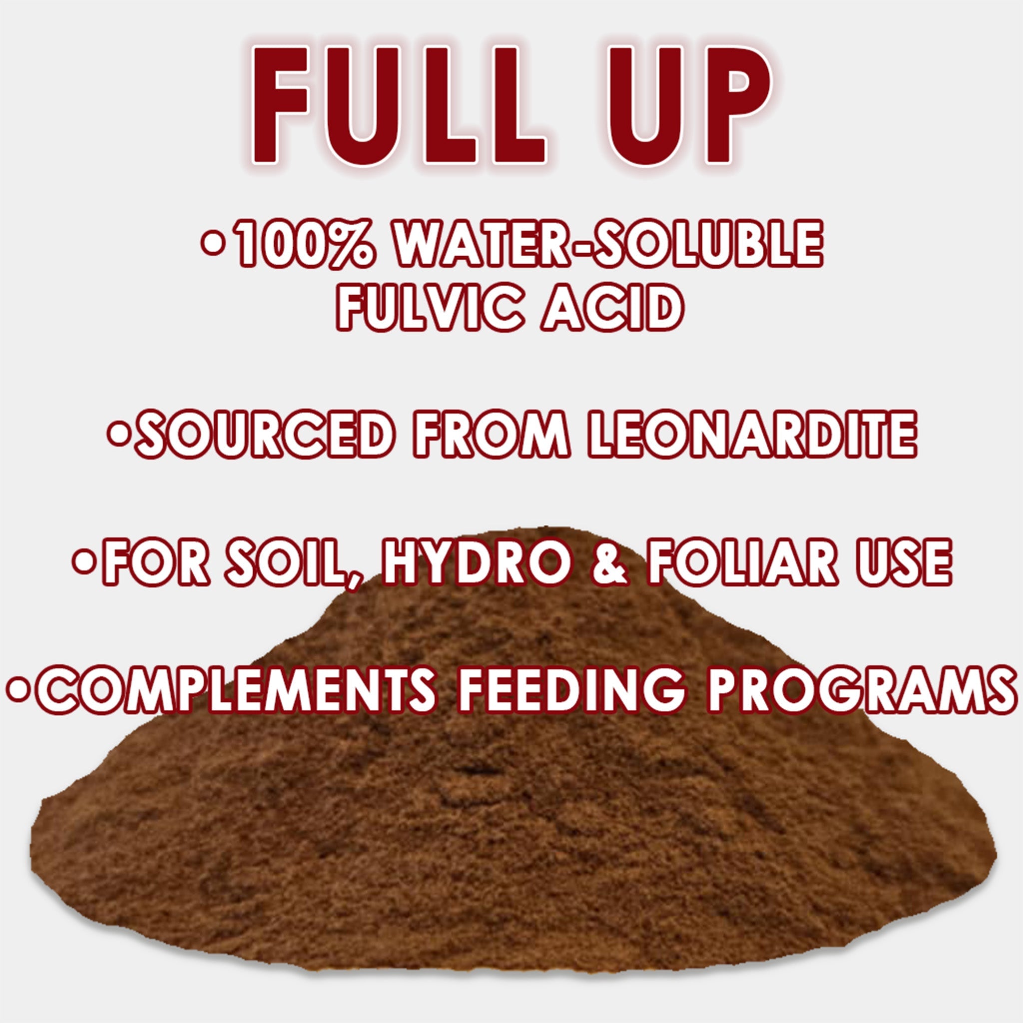 RAW Full Up | Fulvic Acid Biostimulant | 100% Water-Soluble Humates