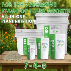 RAW GROW | All in One Water Soluble Nutrient Blend | Vegetative Base Fertilizer