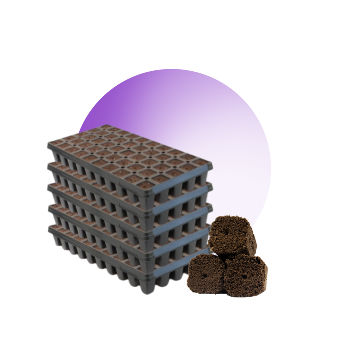 OrganiPlug Seed & Cutting Plugs - Pre-Filled Tray w/ 50 Tall Plugs - Single, Case, and Pallet