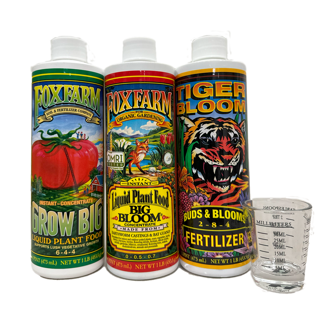 FoxFarm Soil Formula Nutrients Trio, 3 pints + All U Need Garden Supply Liquid Measuring Glass