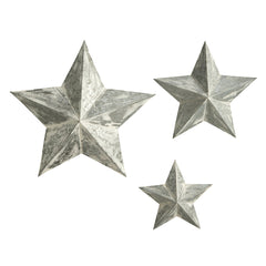 16”, 22” and 28” Farmhouse Stars Wall Decoration (Set of 3)