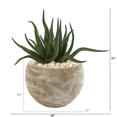17” Aloe Succulent Artificial Plant in Sand Colored Planter
