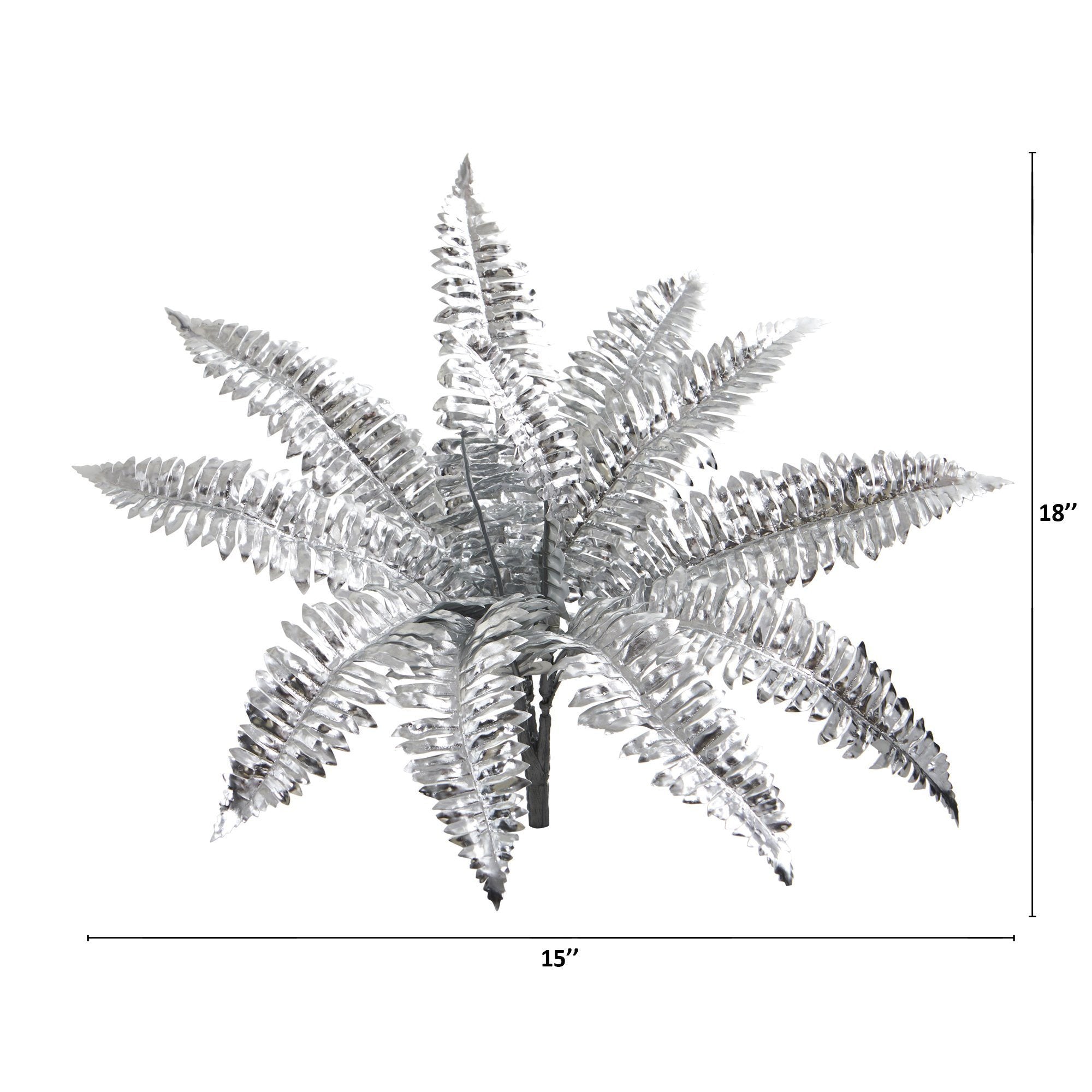 18” Metallic Boston Fern Artificial Plant (Set of 12)