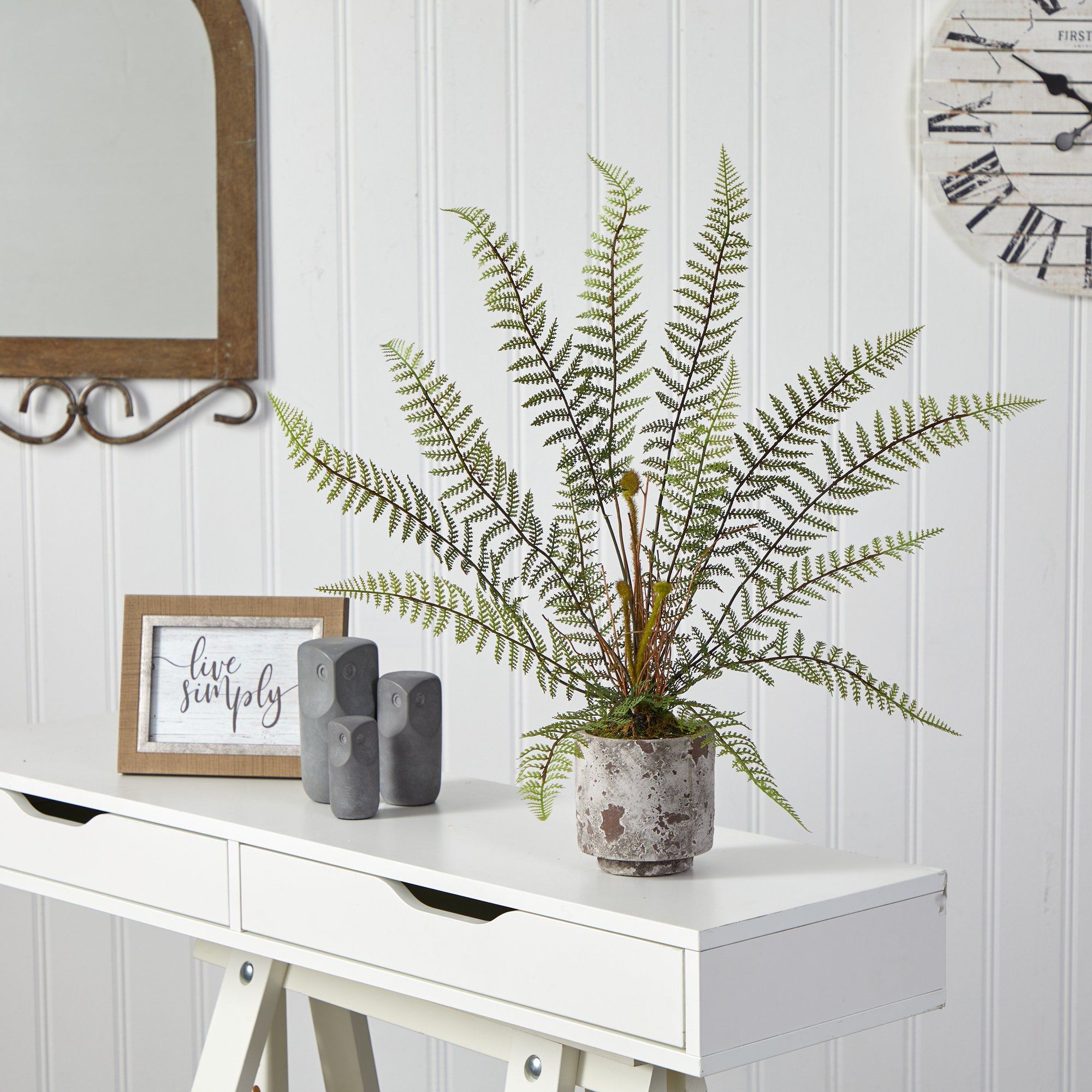 20” Fern Artificial Plant in Decorative Planter