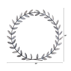 20” x 20” White Metal Olive Leaf Wall Decor