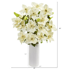 21” Anemone Artificial Arrangement in White Vase