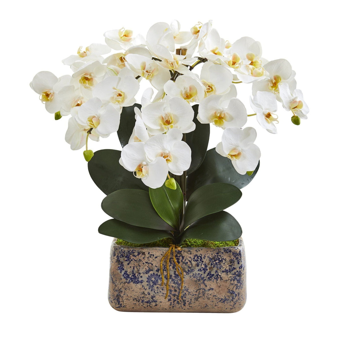 21” Phalaenopsis Orchid Artificial Arrangement in Vintage Vase