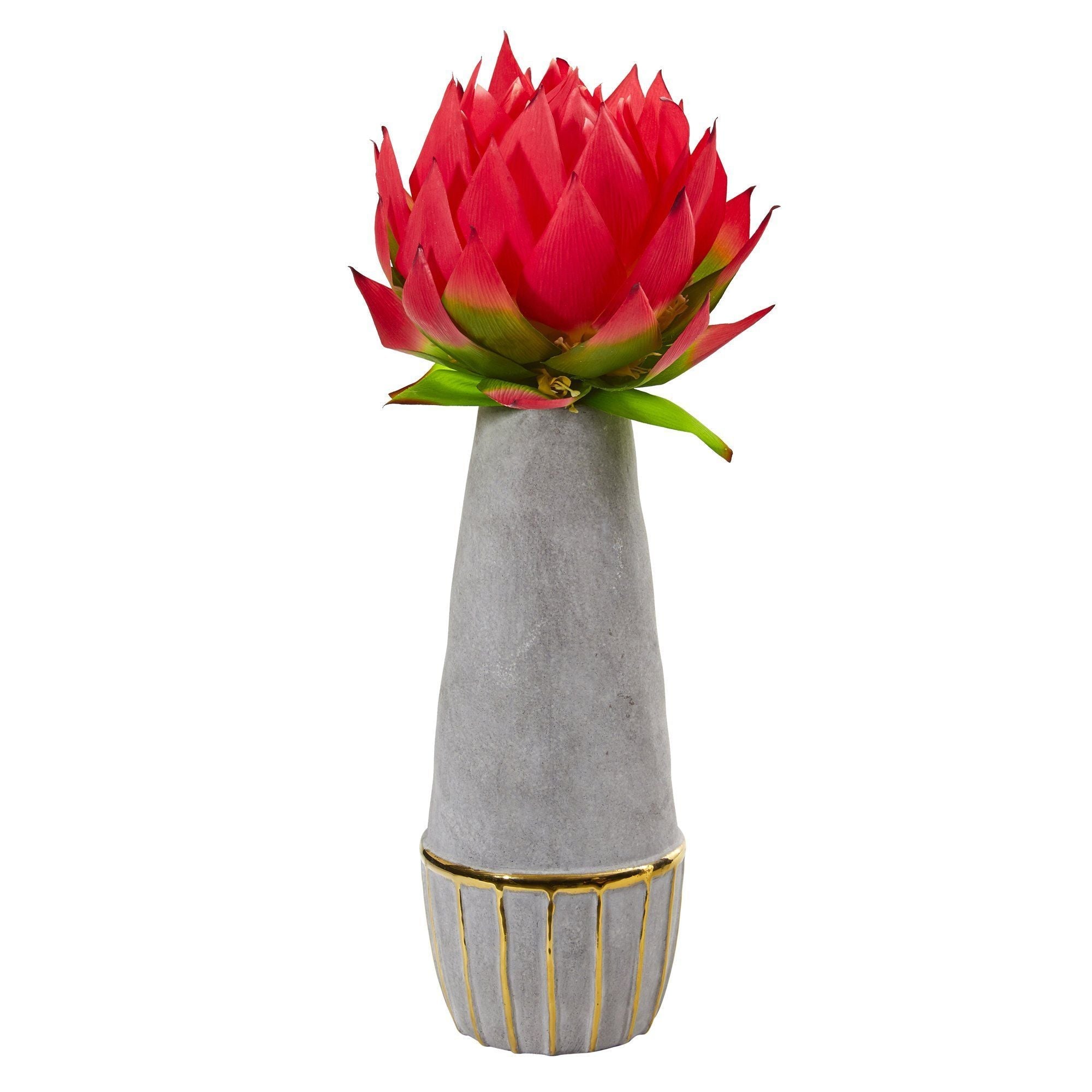 23” Musella Arrangement in Oval Vase with Gold Trimming