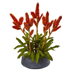 27” Tropical Bromeliad Artificial Plant in Decorative Bowl