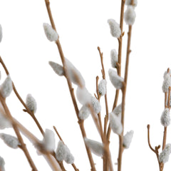 28” Artificial Pussy Willow Arrangement in Modern Metal Black Vase