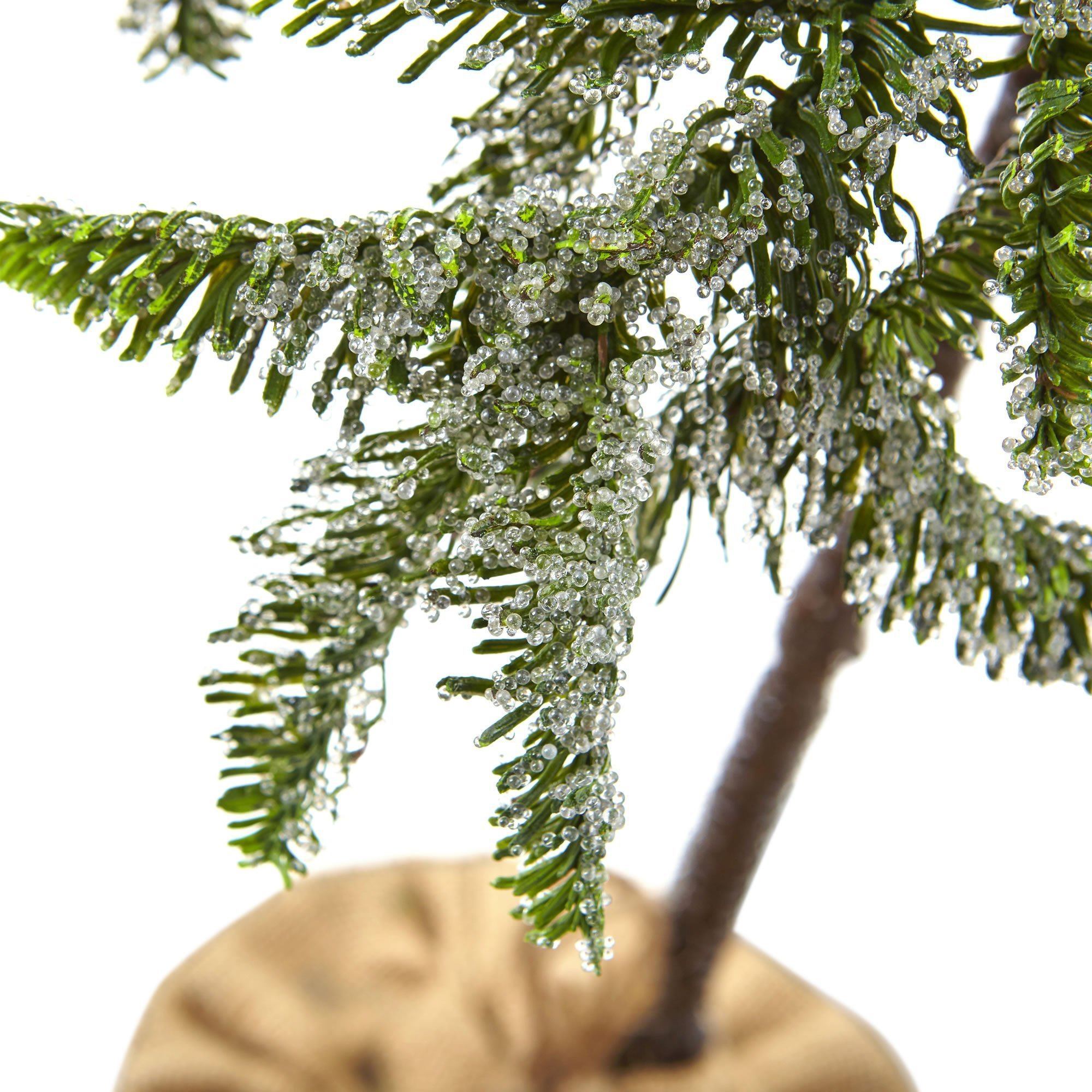 3’ Iced Pine Christmas Tree w/Burlap Base