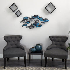3’ x 1.5’ Coastal Fish Metal Wall Art Decor