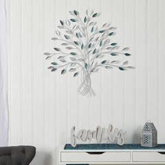30” x 30” Hand-Painted Metal Tree of Life Wall Art Decor