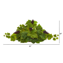 31” Grape Leaf Artificial Ledge Plant