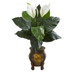 32" Spathifyllum Artificial Plant in Decorative Planter"