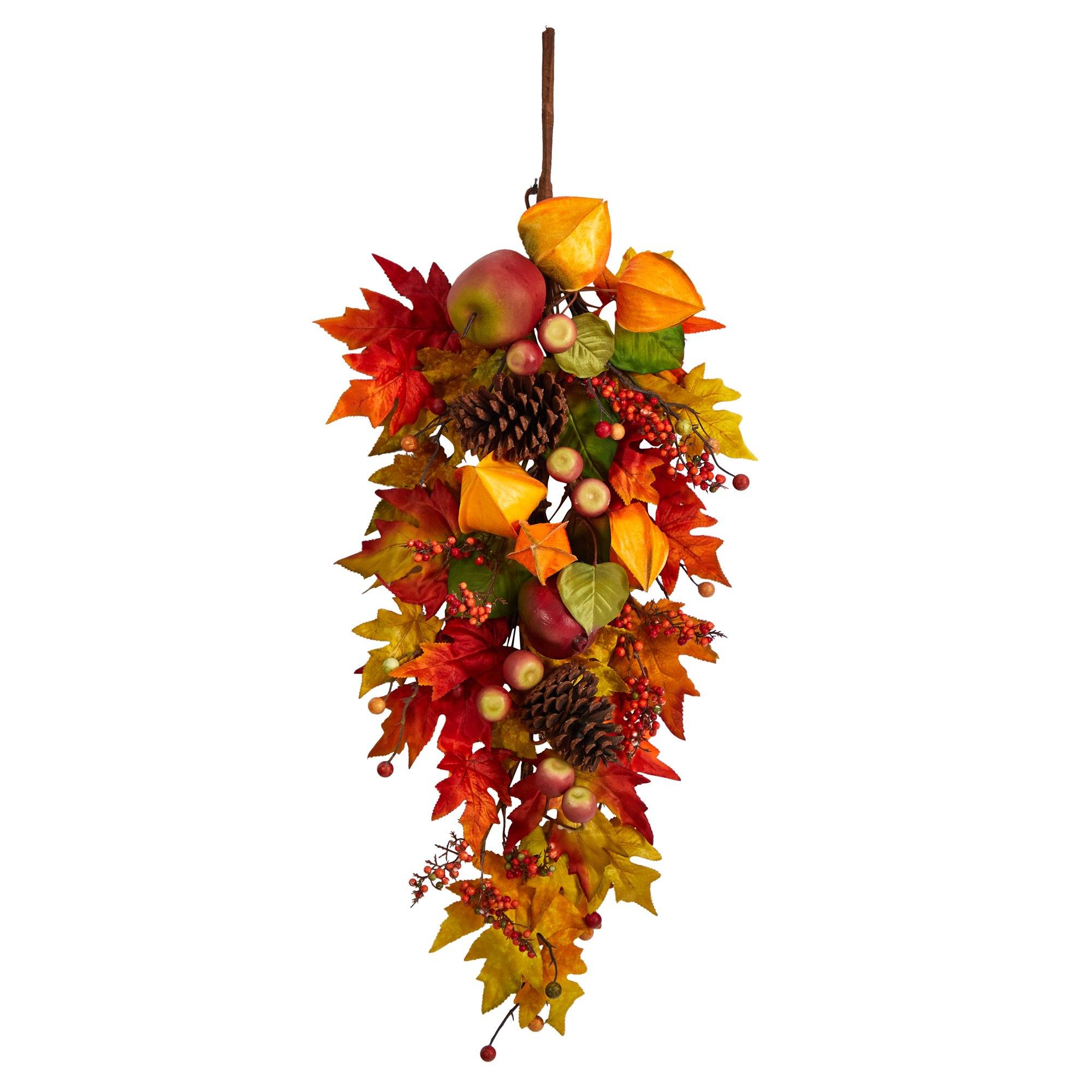 35” Autumn Maple Leaf and Berries Fall Teardrop