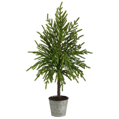 35” Christmas Artificial Tree in Decorative Planter
