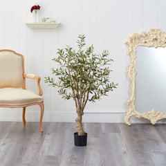 3.5’ Artificial Olive Tree with Lush Design