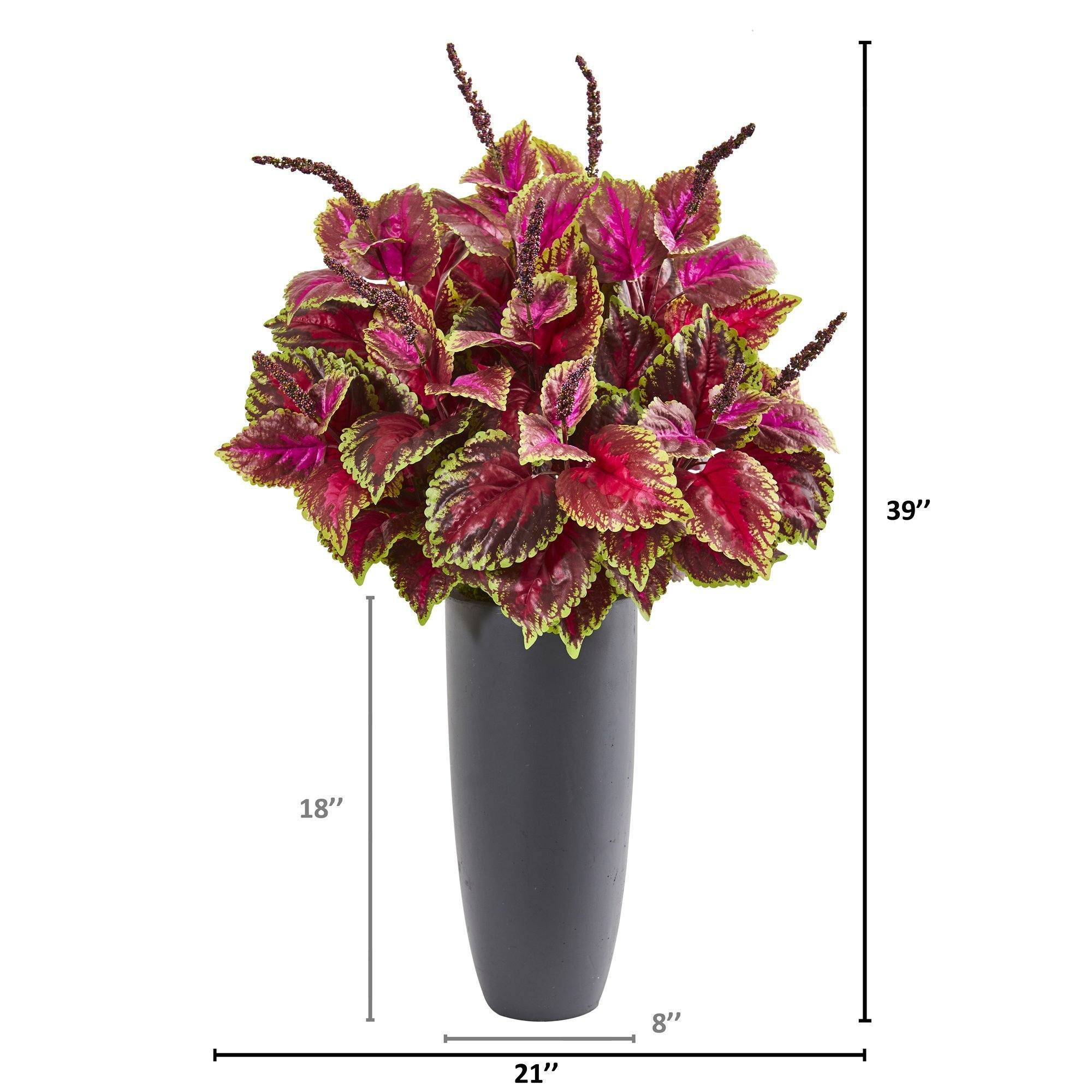 39” Coleus Artificial Plant in Gray Planter