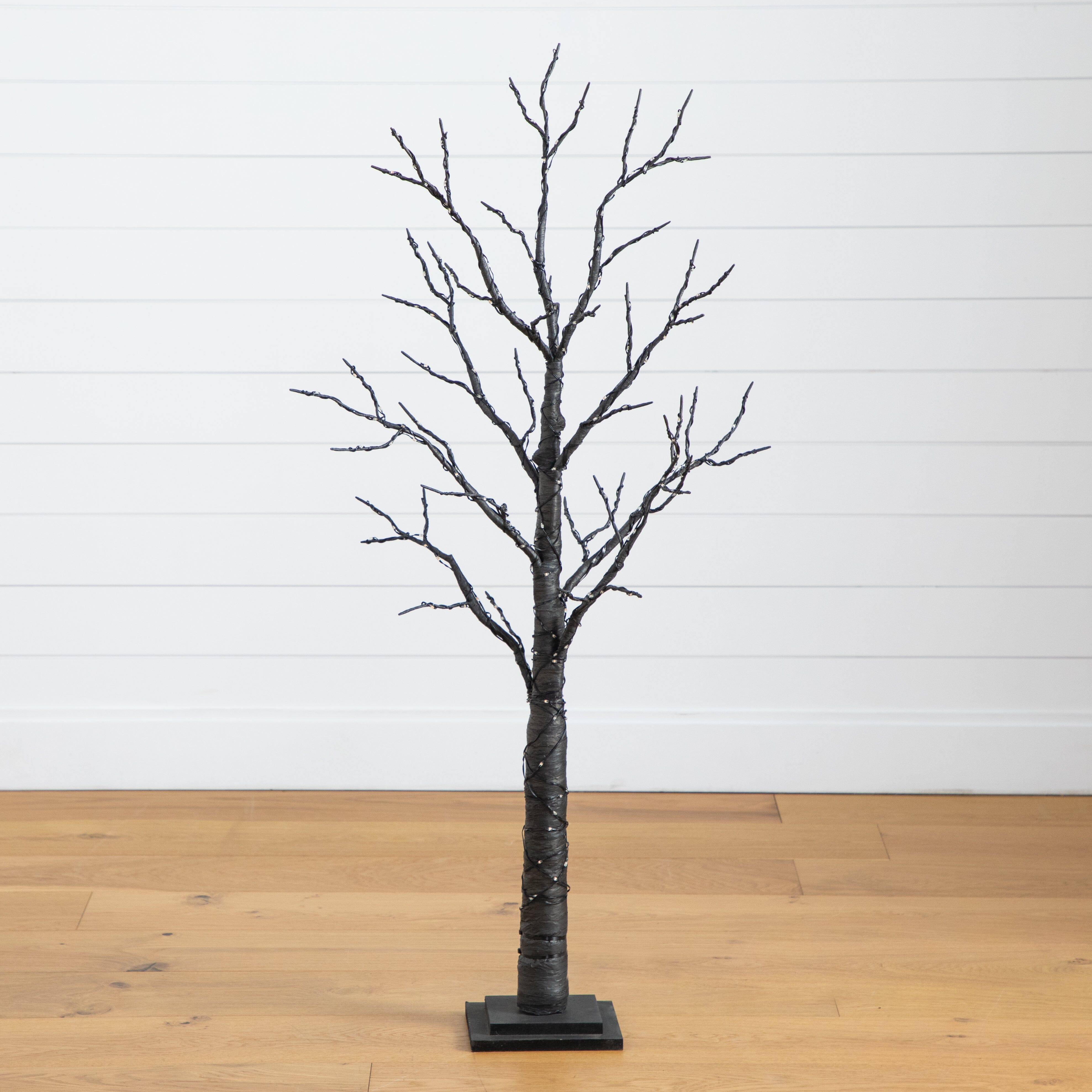 4’ Pre-Lit Artificial Halloween Twig Tree with 240 Orange & Purple LED Lights