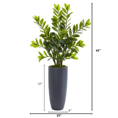 43” Zamioculcas Artificial Plant in Gray Planter
