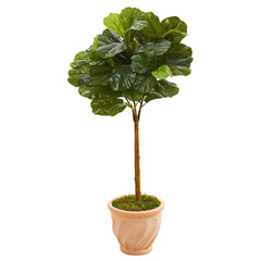 44” Fiddle Leaf Artificial Tree in Terracotta Planter (Real Touch)