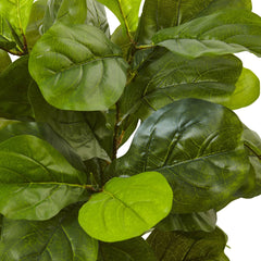 4.5’ Fiddle Leaf Fig Tree in White Planter (Real Touch)