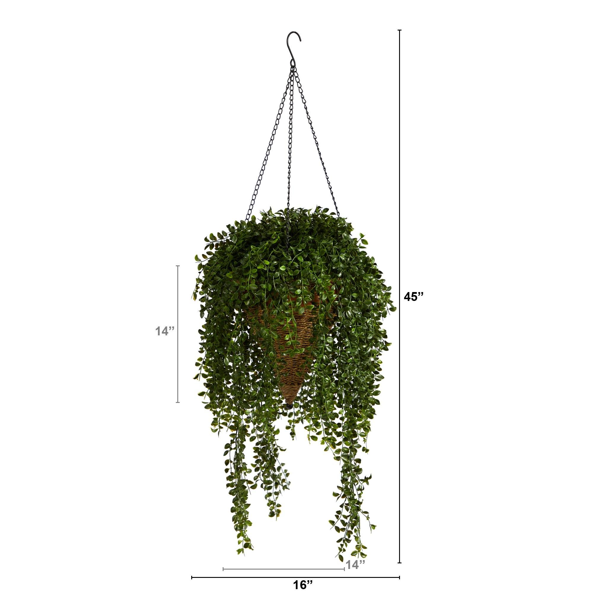 45” Gleditsia Artificial Plant in Hanging Cone Basket UV Resistant (Indoor/Outdoor)