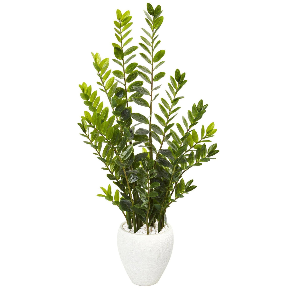 4.5’ Zamioculcas Artificial Plant in White Planter