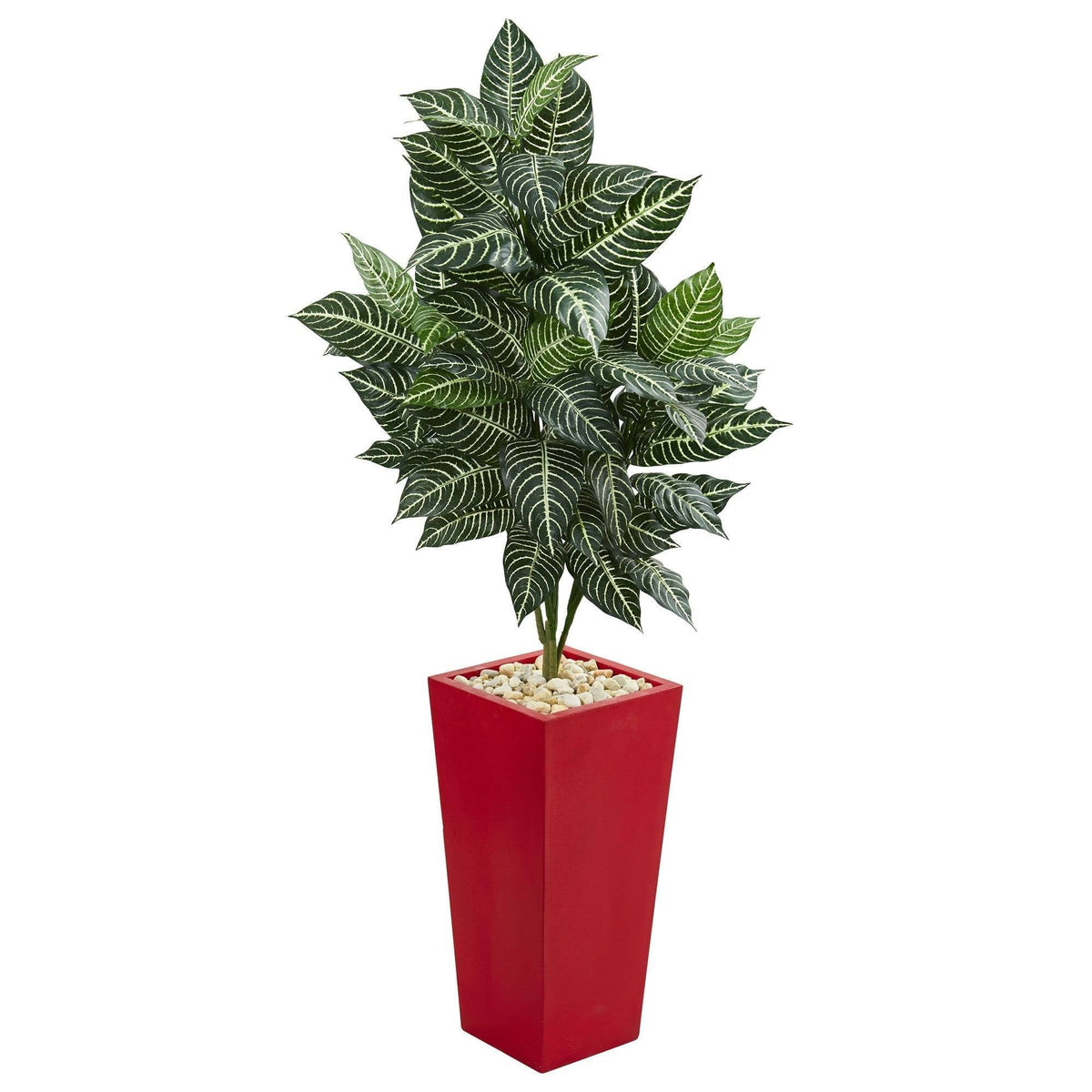 4.5’ Zebra Artificial Plant in Red Planter