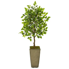 46” Mini Ficus Artificial Tree in Green Planter
