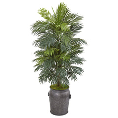 5’ Areca Palm Artificial Plant in Metal Planter