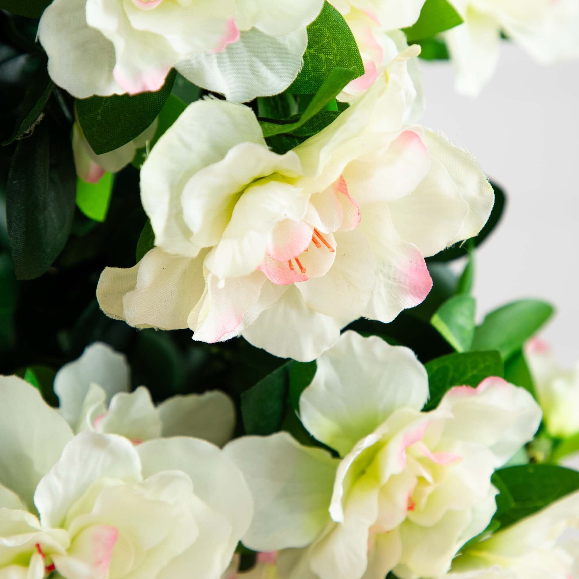 5’ Azalea Artificial Tree in White Planter