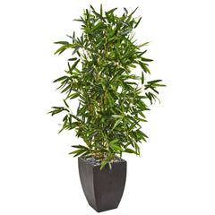 5’ Bamboo Artificial Tree in Black Planter (Real Touch) (Indoor/Outdoor)