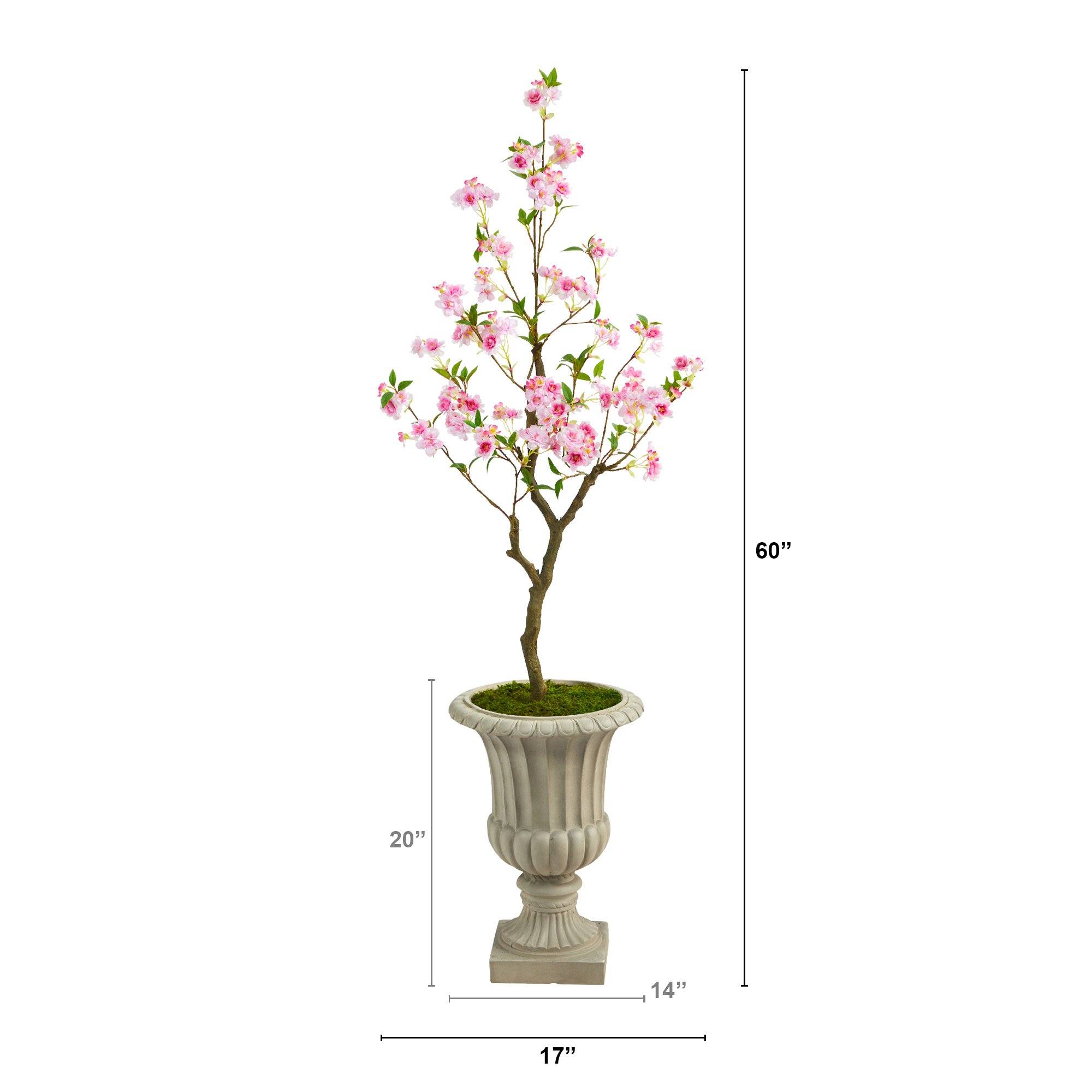 5’ Cherry Blossom Artificial Tree in Sand Finished Urn