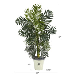 5’ Golden Cane Artificial Palm Tree in Decorative Planter
