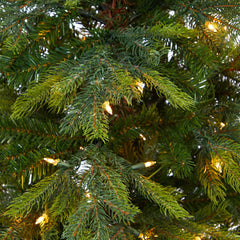 5’ North Carolina Spruce Artificial Christmas Tree with 100 Clear Lights and 207 Bendable Branches in White Planter with Stand