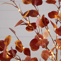 5’ Pre-Lit Autumn Eucalyptus Artificial Fall Tree with 220 Warm White LED Lights