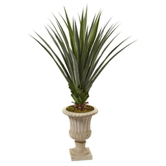 5’ Spiked Agave Artificial Plant in Decorative Urn
