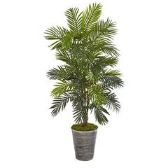 50” Areca Palm Artificial Plant in Tin Planter