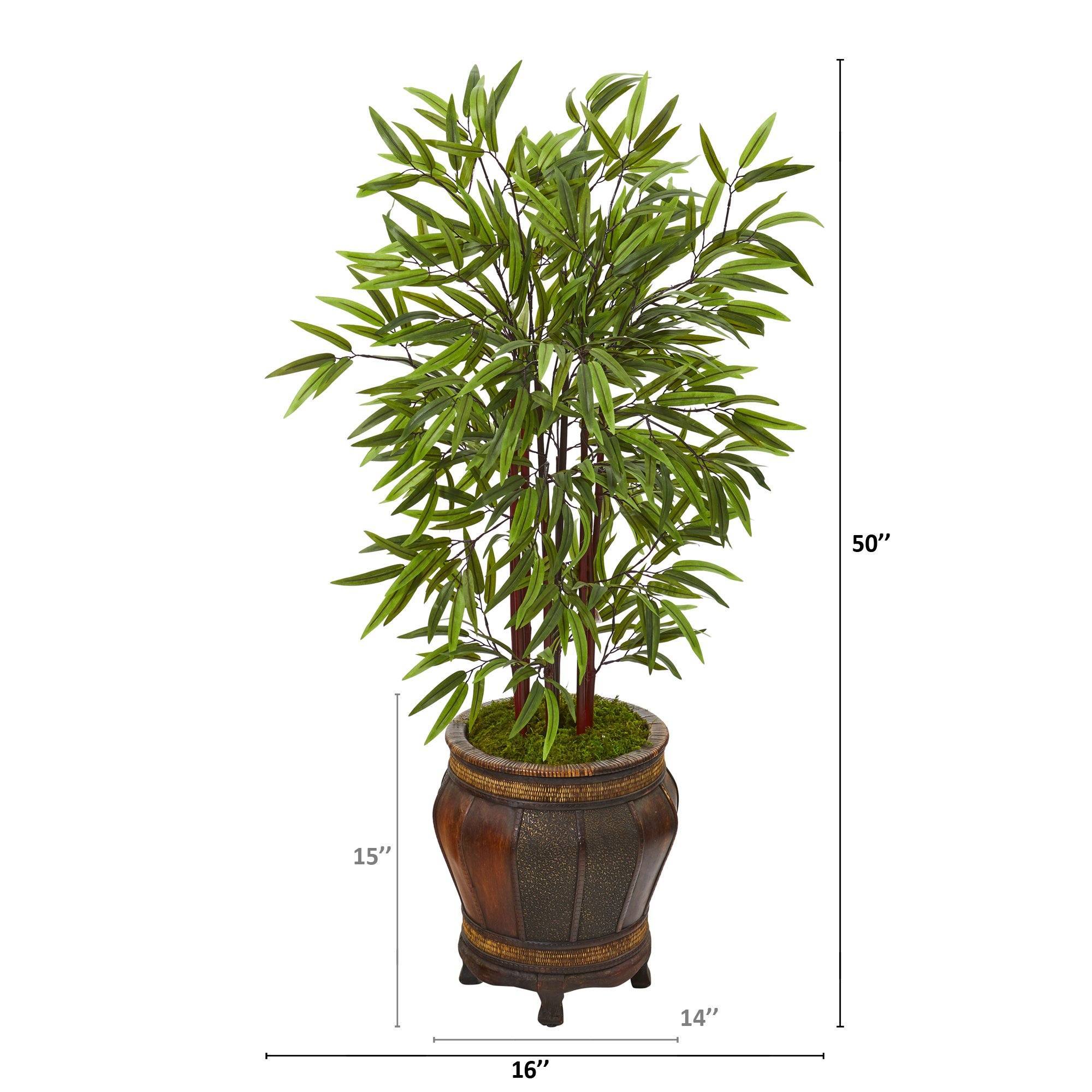 50” Bamboo Artificial Tree in Decorative Planter