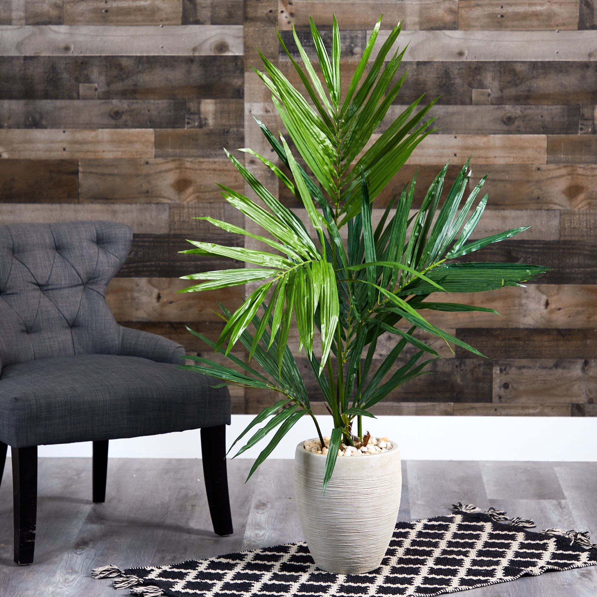 50” Kentia Artificial Palm Tree in Sand Colored Planter
