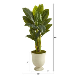 52” Triple Stalk Banana Artificial Tree in Decorative Urn (Real Touch)