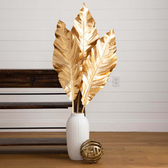53" Artificial Gold Traveler's Palm Stems - Set of 3