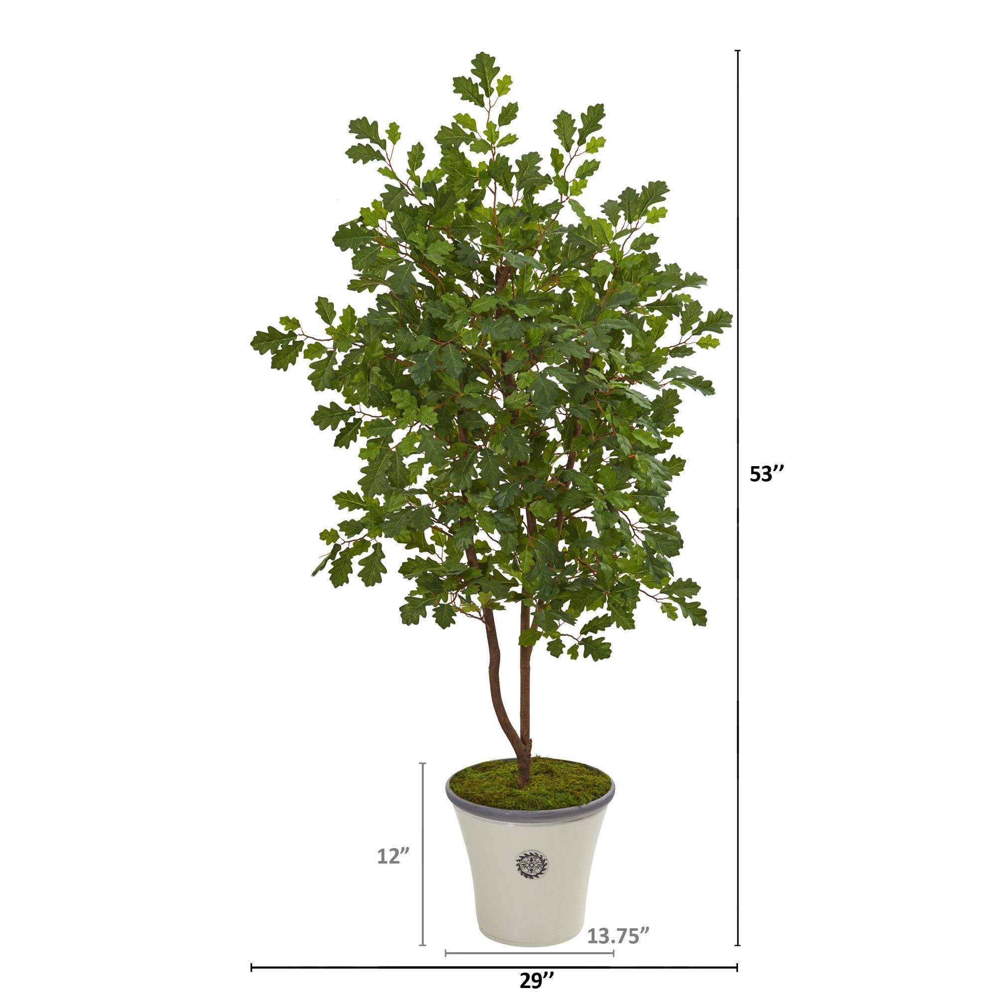 53” Oak Artificial Tree in Decorative Planter