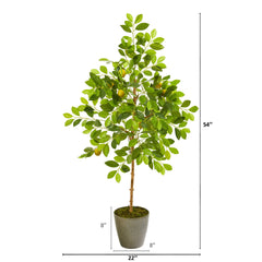 54” Lemon Artificial Tree in Olive Green Planter