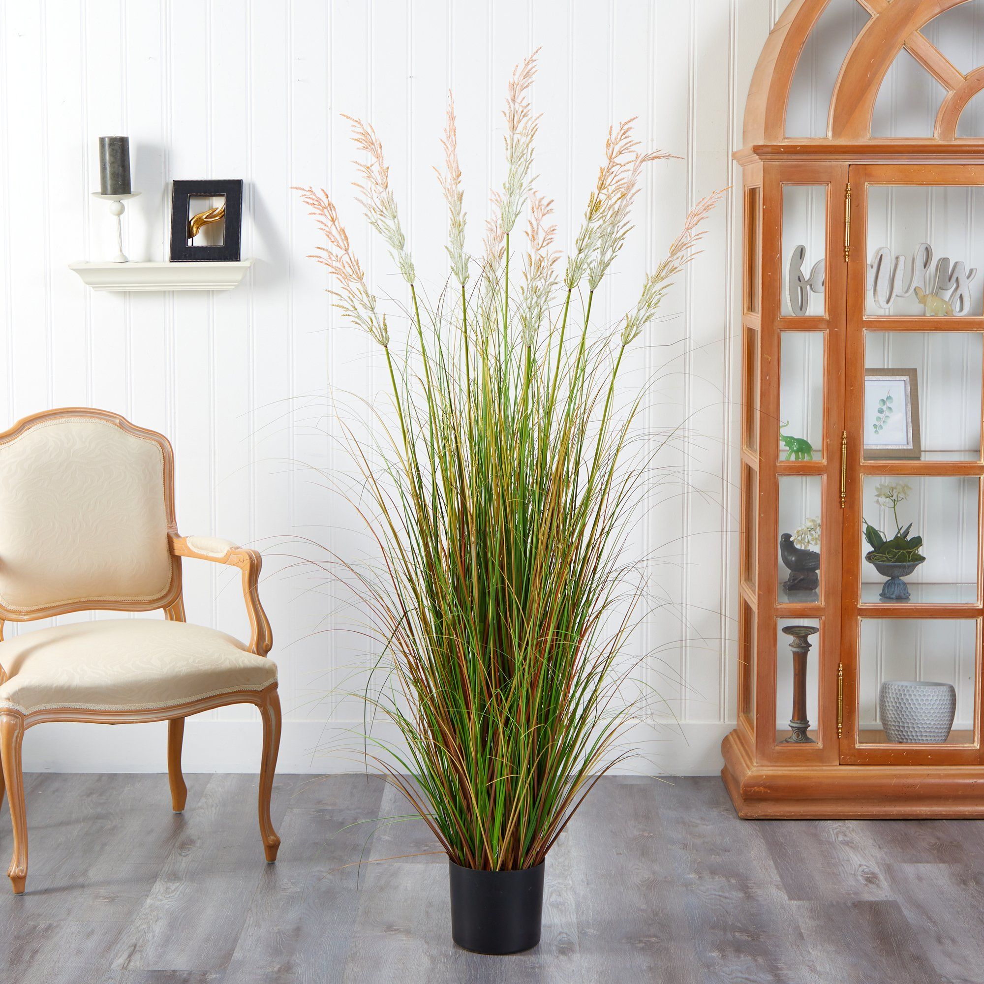 5.5’ Plum Grass Artificial Plant with Multicolored Grass
