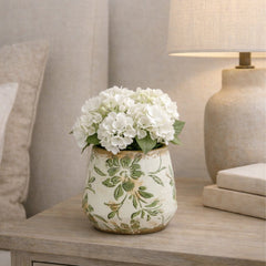 5.5” Tuscan Ceramic Green Scroll Planter